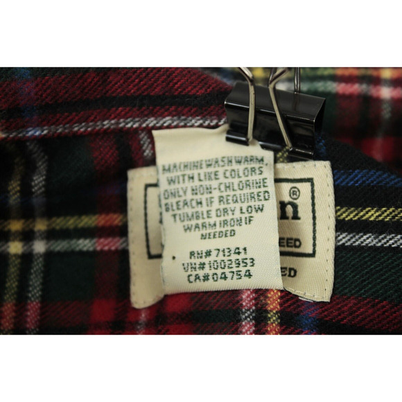 LL Bean Flannel Tartan Plaid Button Down Shirt Men XL Reg 100% Cotton Multicolor - Picture 11 of 11
